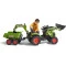 Детский трактор на педалях Falk 1010W CLAAS AXOS с прицепом и ковшами зеленый